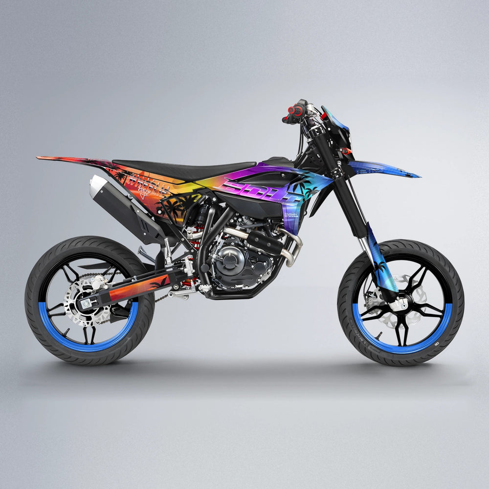MCFLY Beta supermoto graphics kit in Sunset Fade