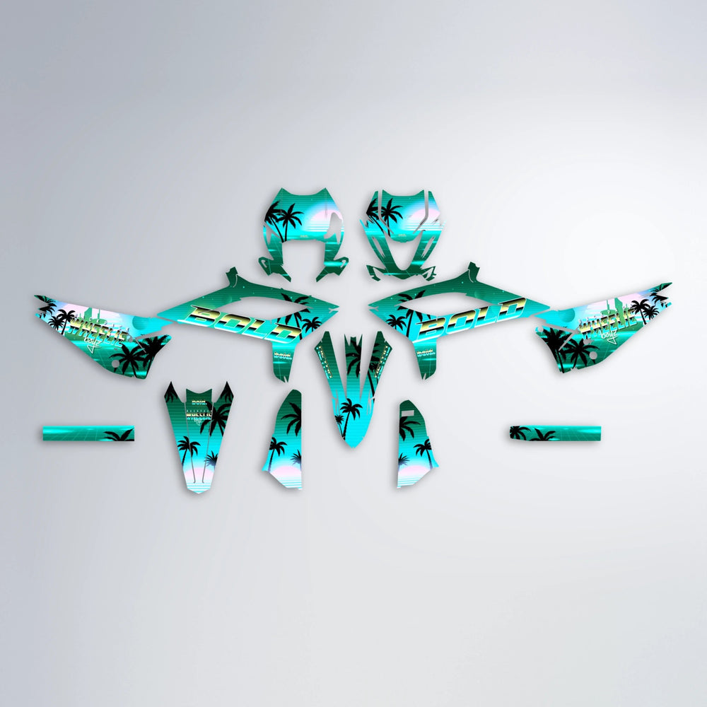 MCFLY Beta graphics kit parts layout in Teal