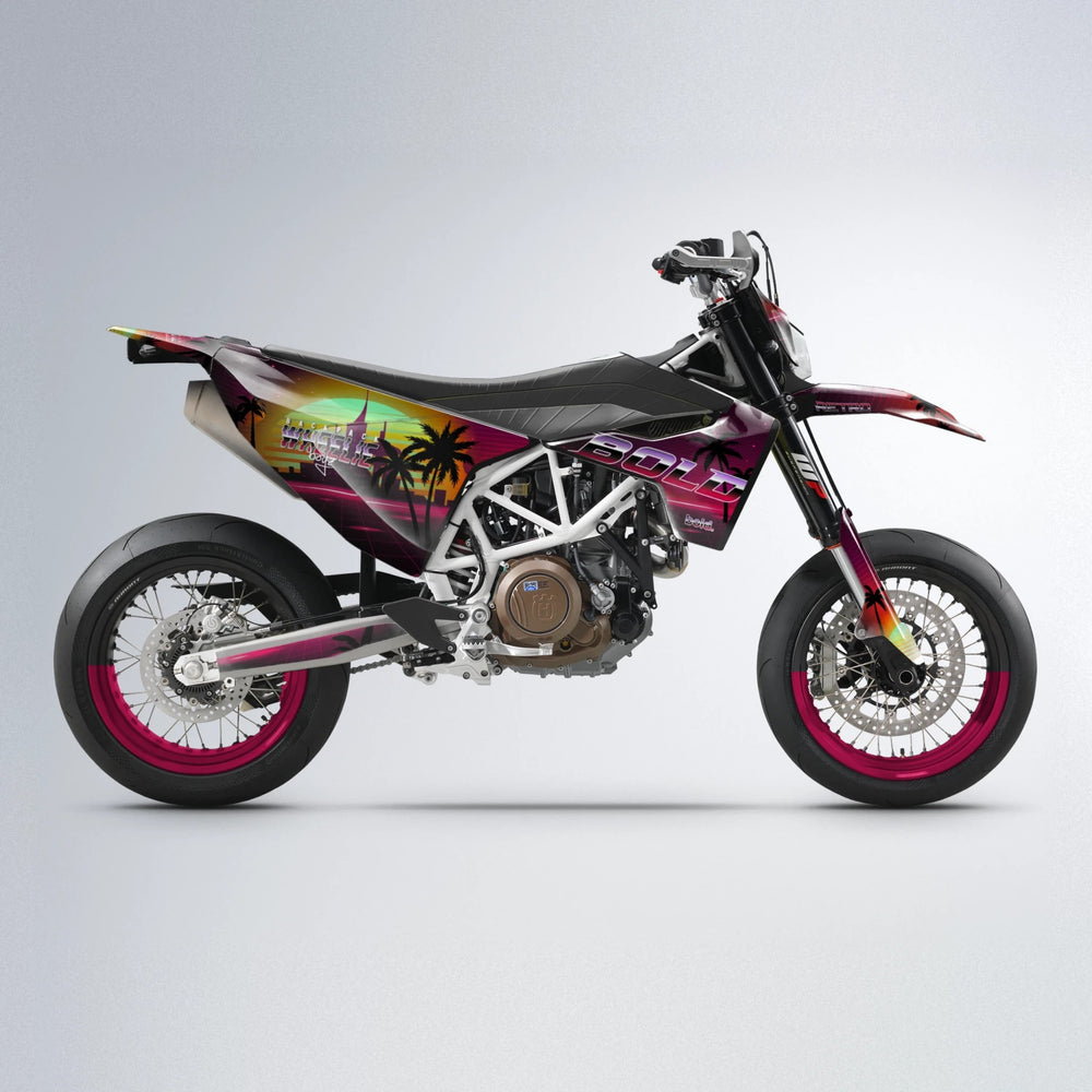 MCFLY Husqvarna 701 supermoto graphics kit in Black & Red