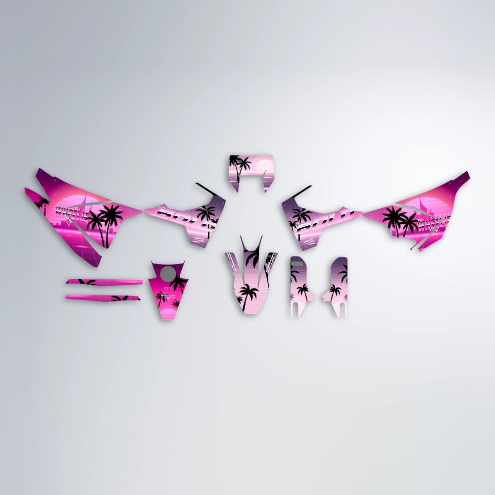 MCFLY Husqvarna 701 graphics kit parts layout in Flamingo