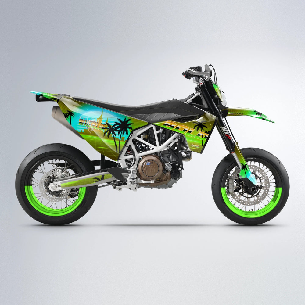 MCFLY Husqvarna 701 supermoto graphics kit in Green