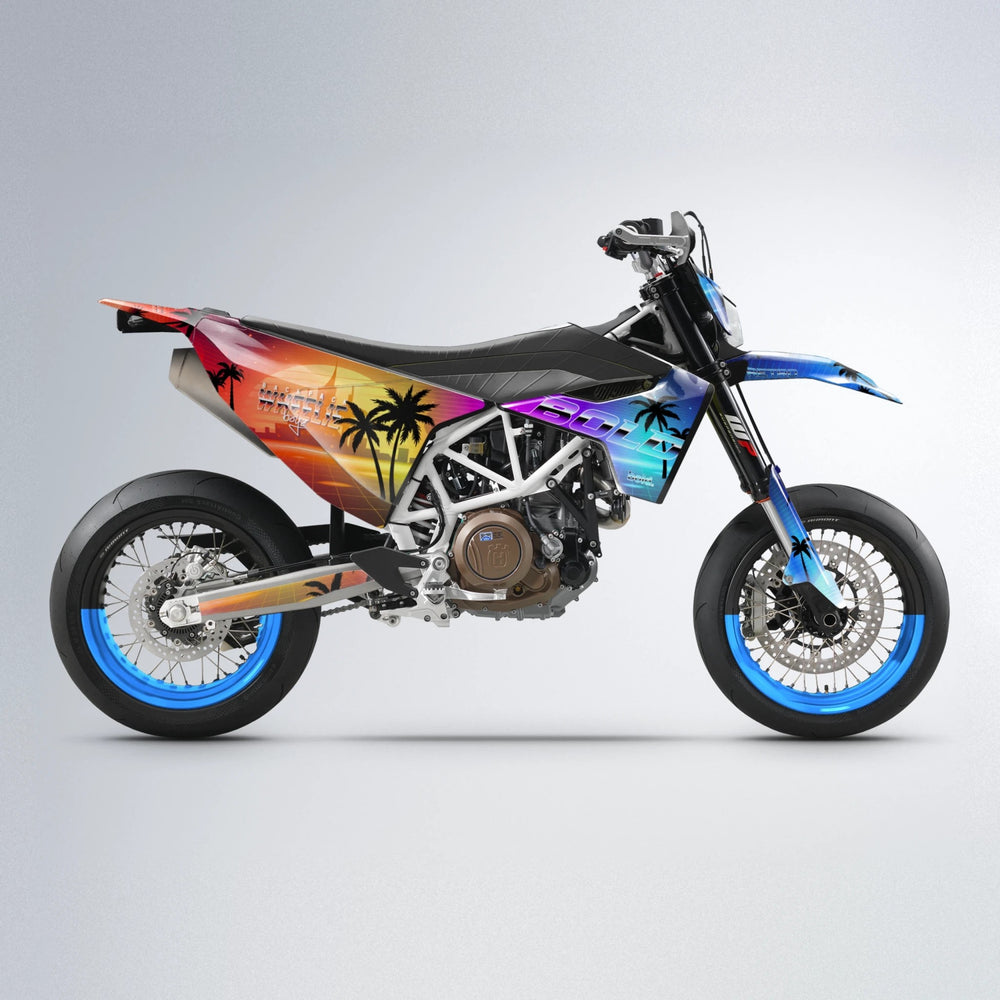 MCFLY Husqvarna 701 supermoto graphics kit in Sunset Fade