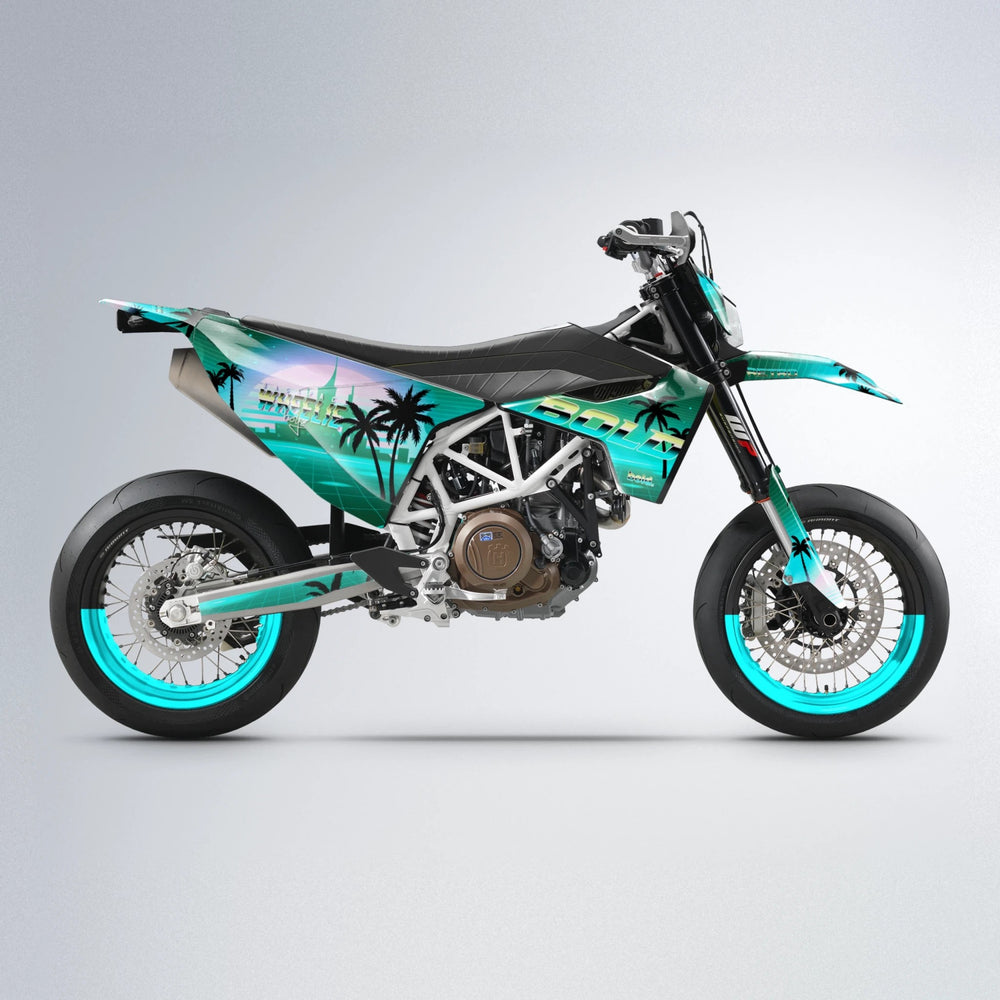 MCFLY Husqvarna 701 supermoto graphics kit in Teal
