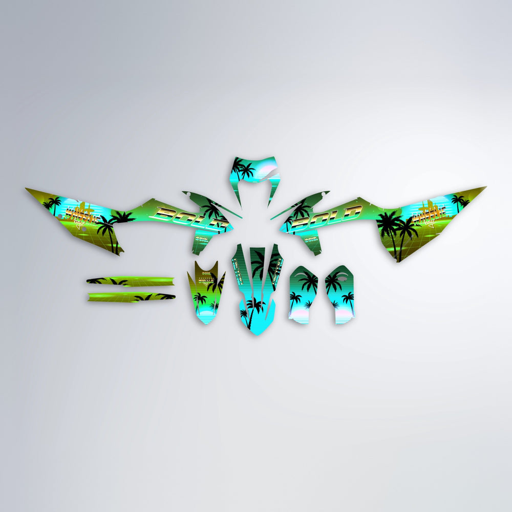 MCFLY graphics kit parts layout in Cyan & Green