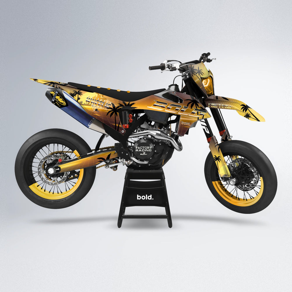 MCFLY supermoto graphics kit in Gold Chrome