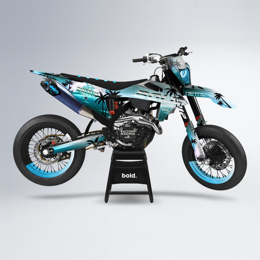 MCFLY supermoto graphics kit in Light Blue & White