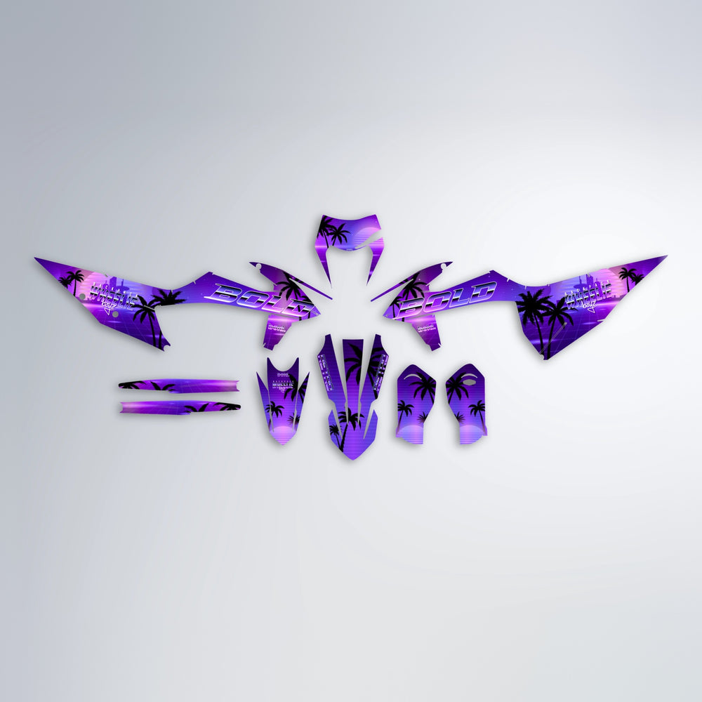 MCFLY graphics kit parts layout in Purple Chrome