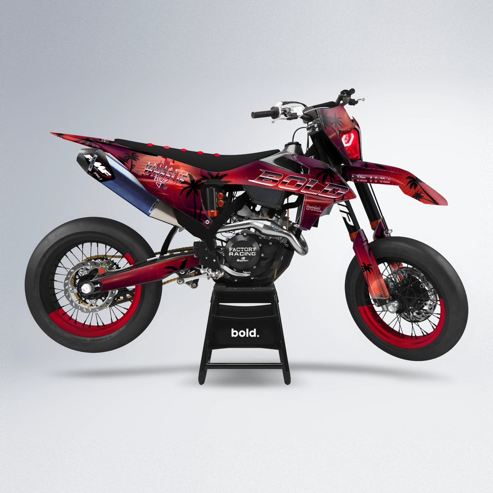 MCFLY supermoto graphics kit in Red Chrome