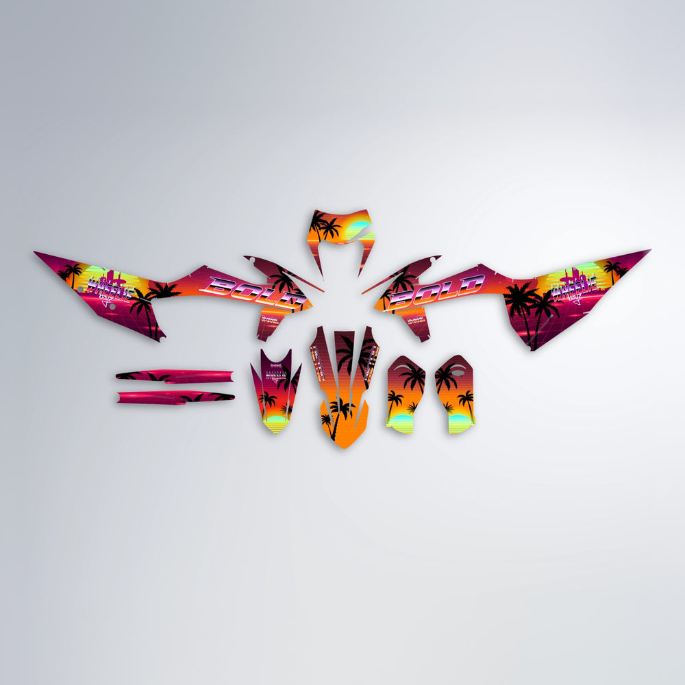 MCFLY graphics kit parts layout in Red & Orange