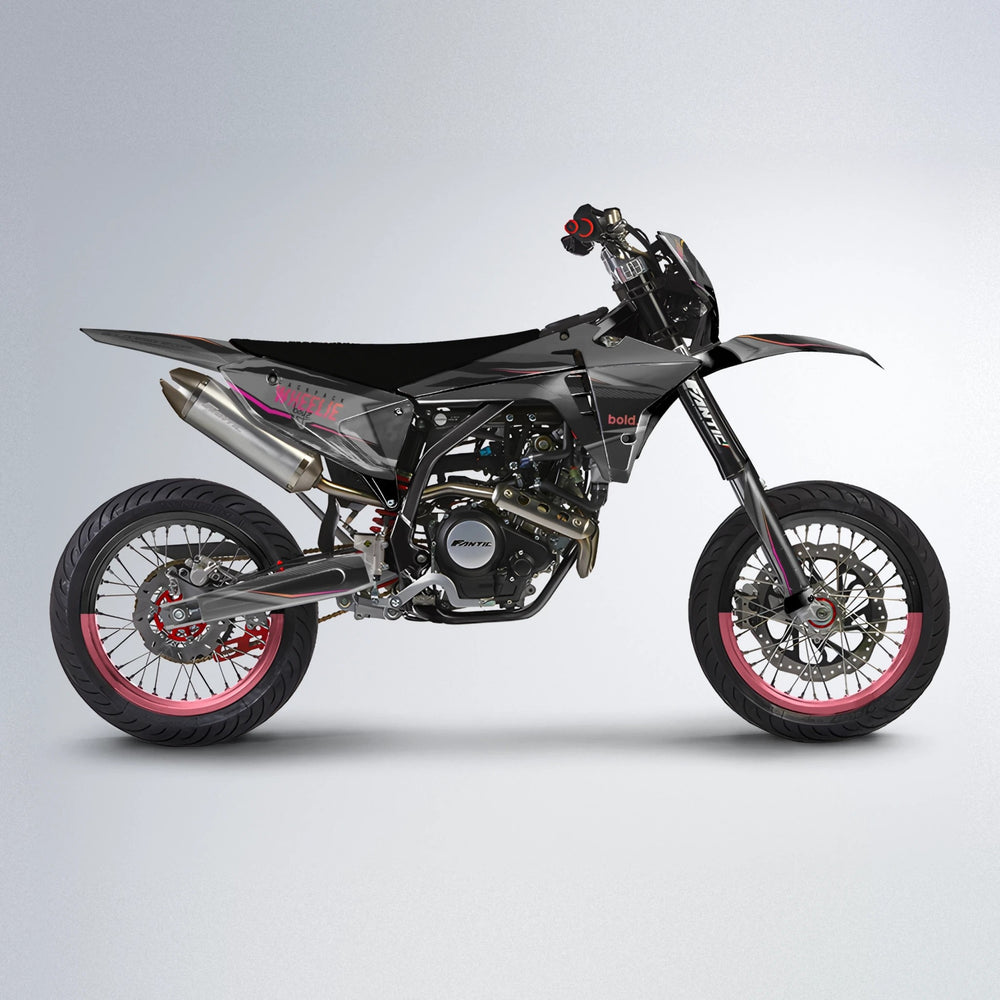 NARDO Fantic supermoto graphics kit in Pink & Yellow