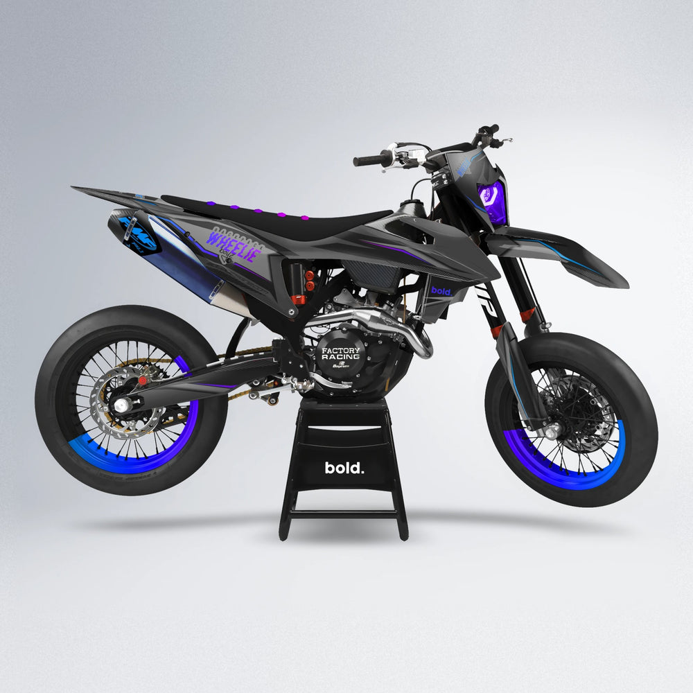 NARDO supermoto graphics kit in Blue Purple Fade