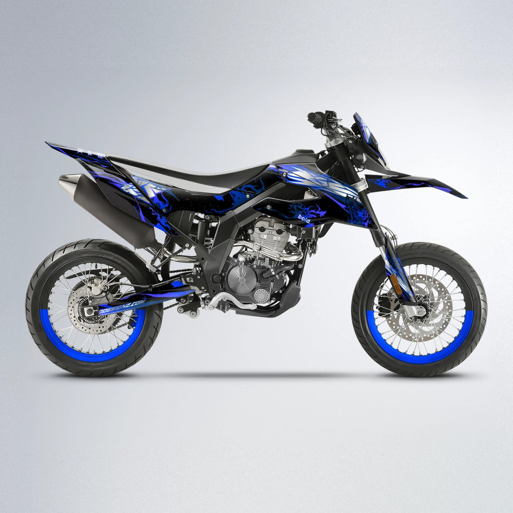 NEMESIS Aprilia SX 125 supermoto graphics kit in Blue