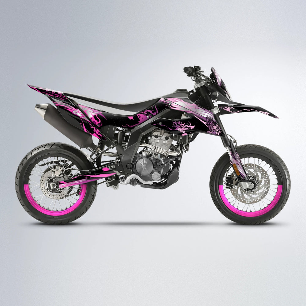 NEMESIS Aprilia SX 125 supermoto graphics kit in Flamingo