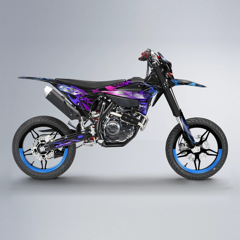 NEMESIS Beta supermoto graphics kit in Blue Purple Fade