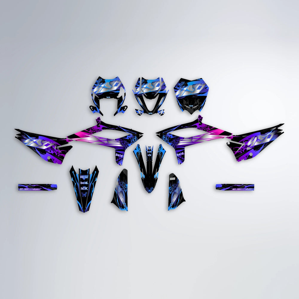 NEMESIS Beta graphics kit parts layout in Blue Purple Fade