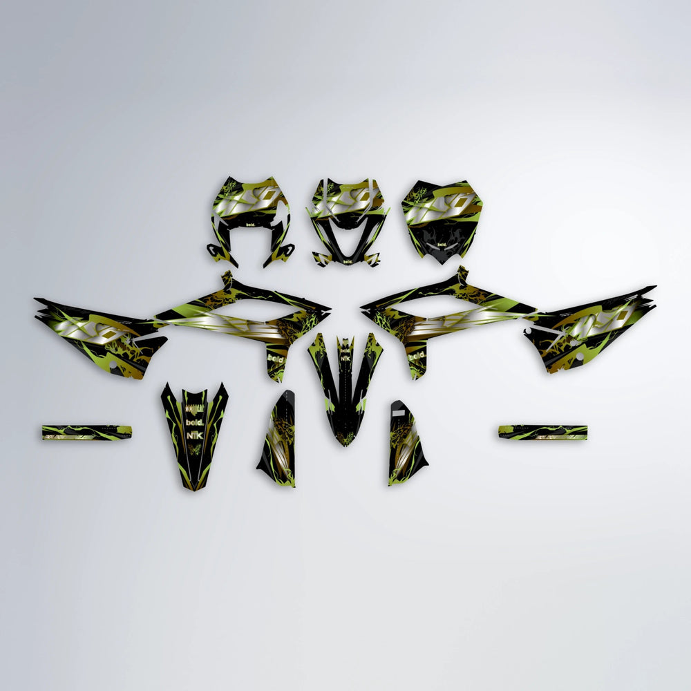 NEMESIS Beta graphics kit parts layout in Olive
