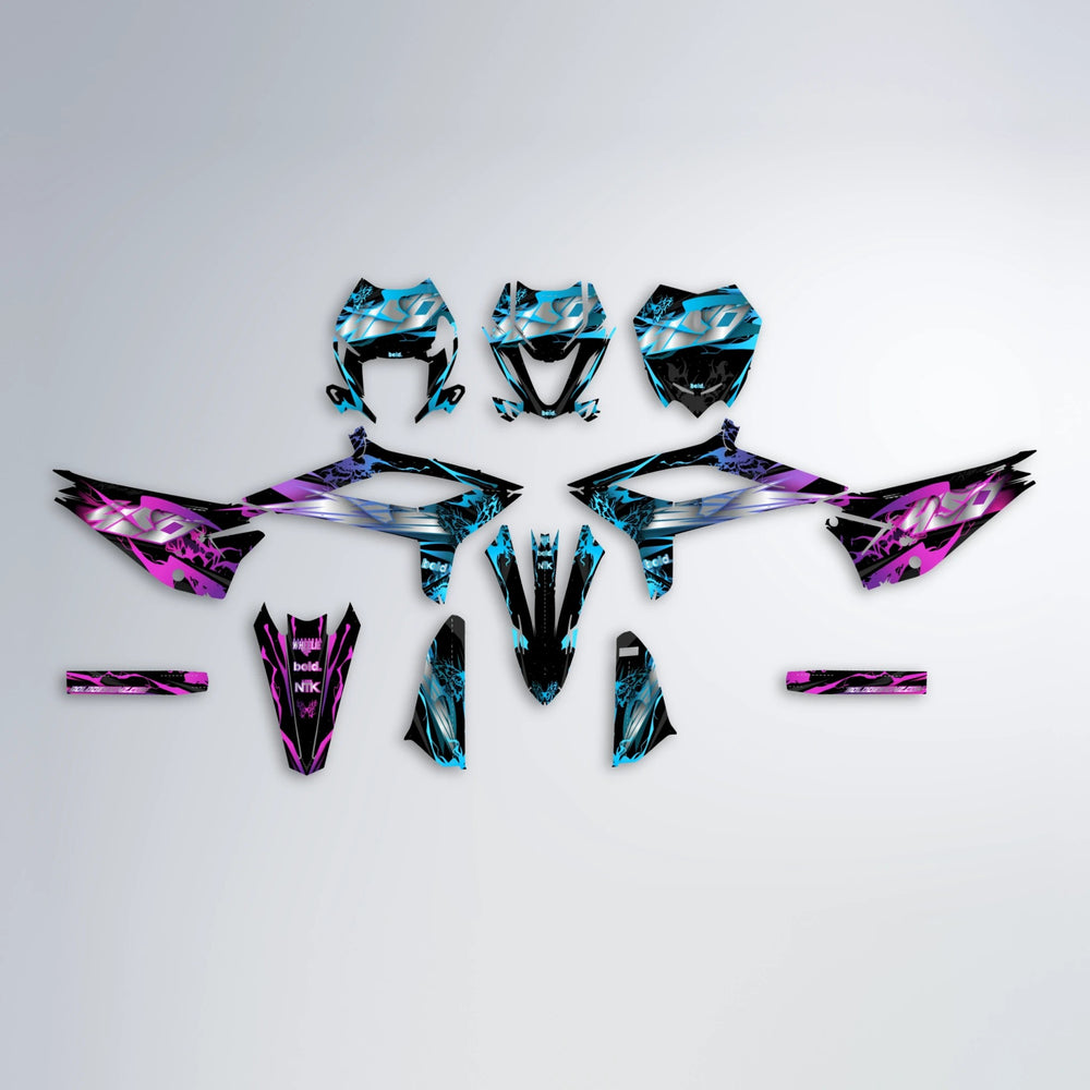 NEMESIS Beta graphics kit parts layout in Pink & Light Blue