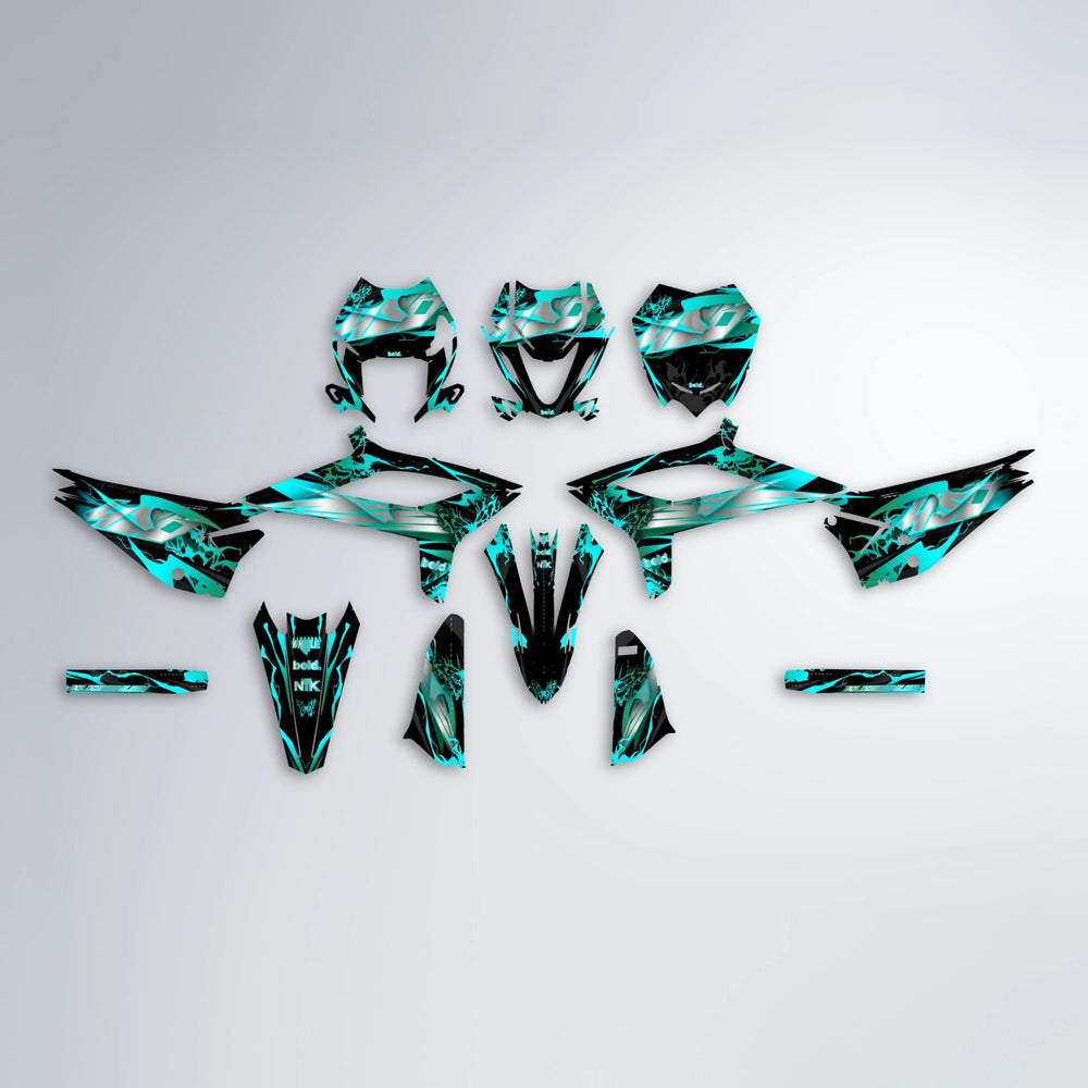 NEMESIS Beta graphics kit parts layout in Teal