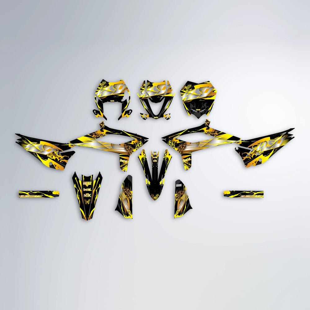 NEMESIS Beta graphics kit parts layout in Yellow