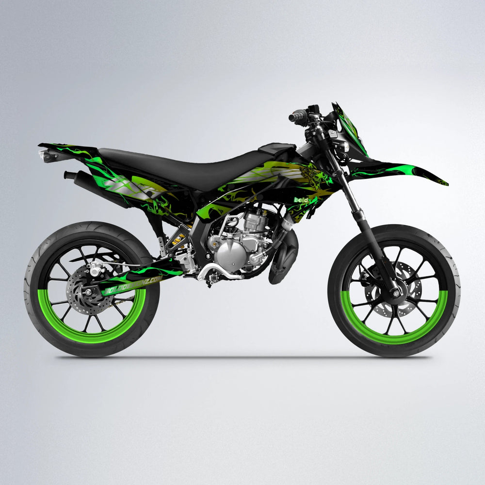 NEMESIS Derbi Senda supermoto graphics kit in Green