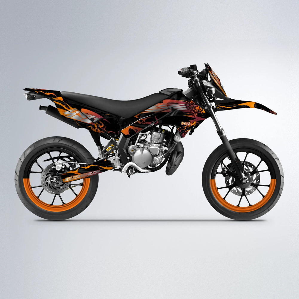 NEMESIS Derbi Senda supermoto graphics kit in Orange