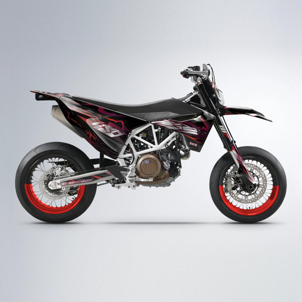 NEMESIS Husqvarna 701 supermoto graphics kit in Black & Red