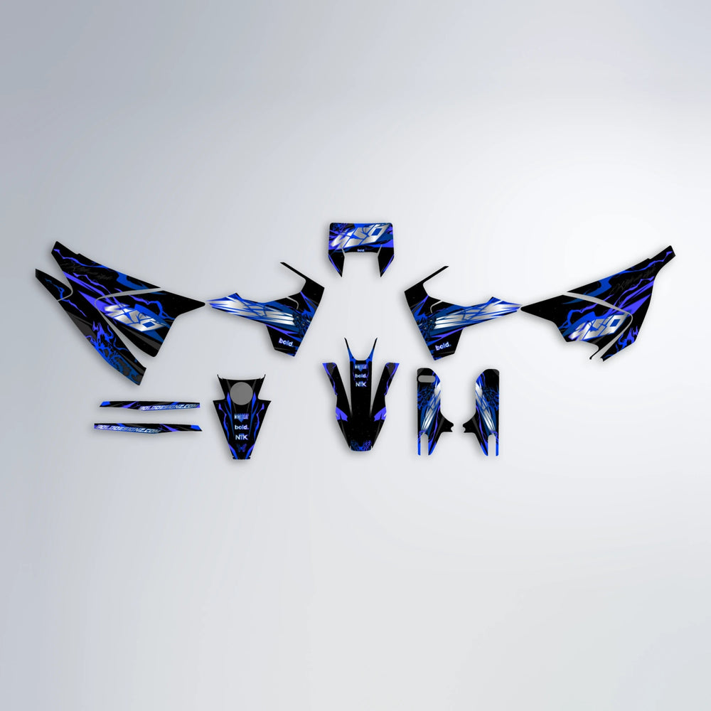 NEMESIS Husqvarna 701 graphics kit parts layout in Blue
