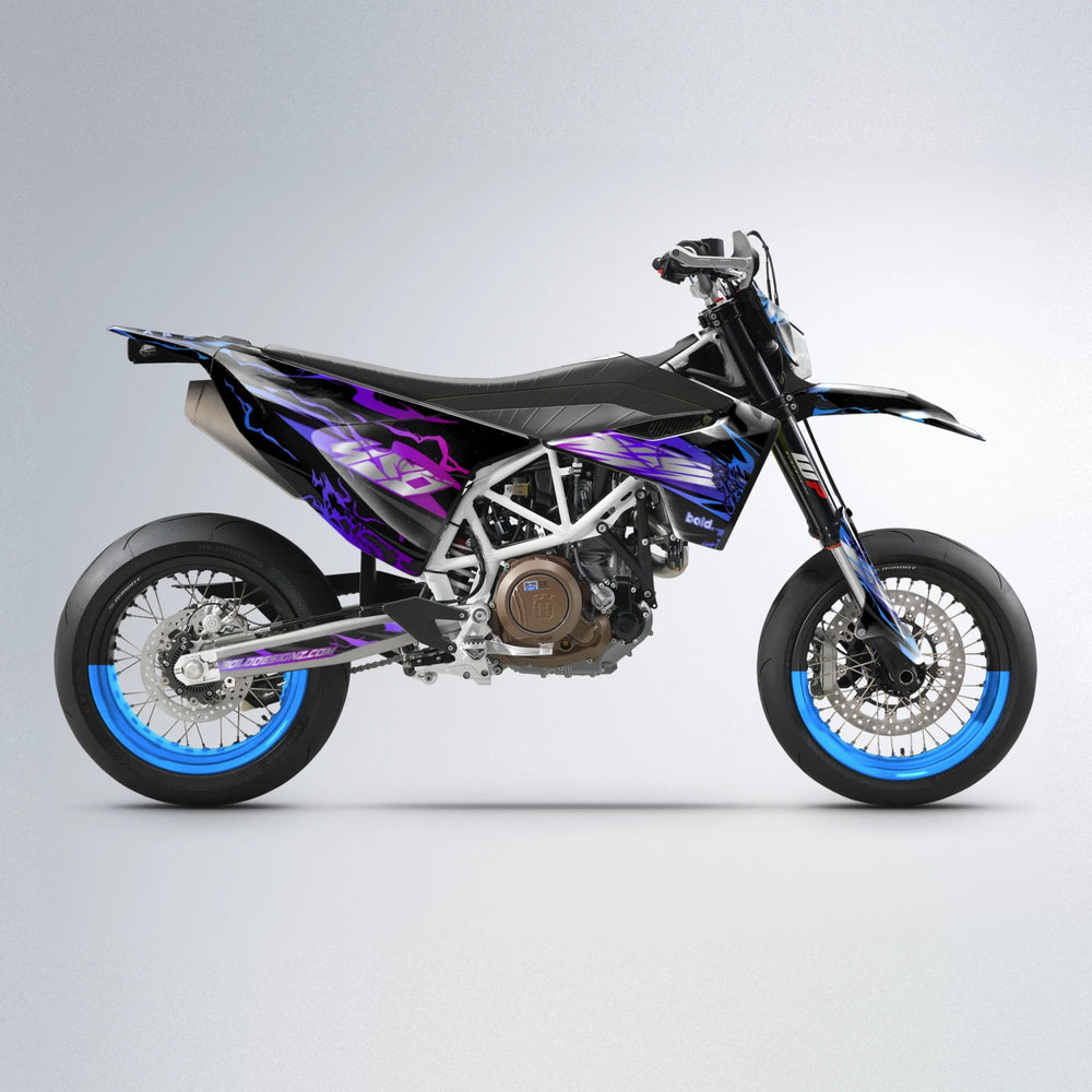 NEMESIS Husqvarna 701 supermoto graphics kit in Blue Purple Fade