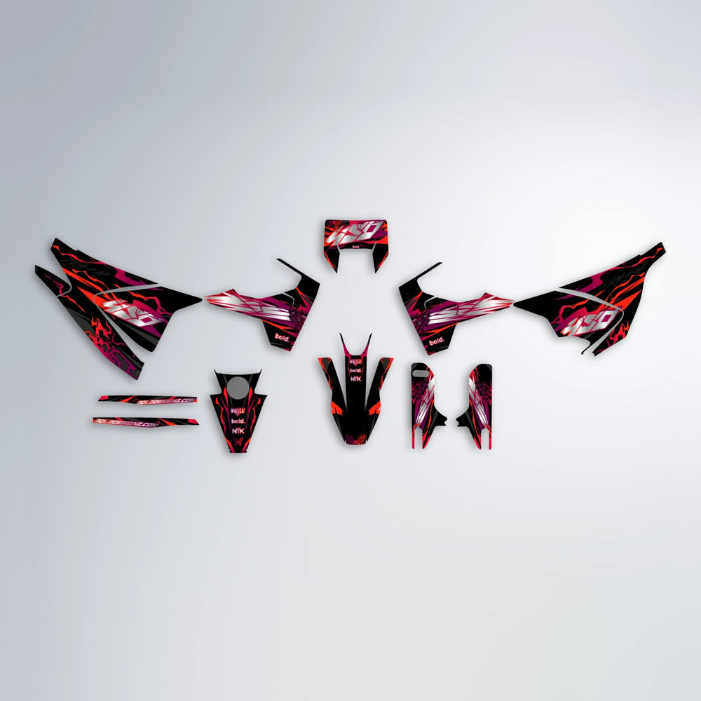 NEMESIS Husqvarna 701 graphics kit parts layout in Red