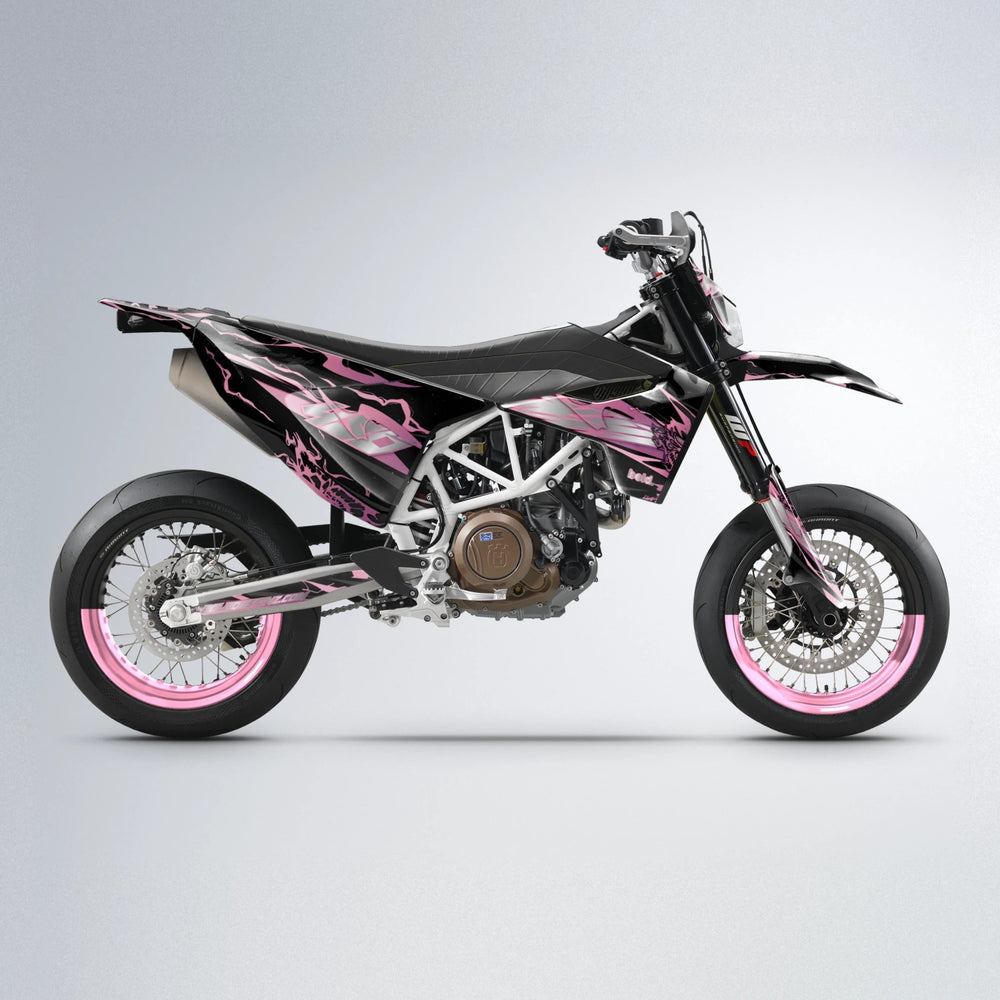 NEMESIS Husqvarna 701 supermoto graphics kit in Sakura Pink