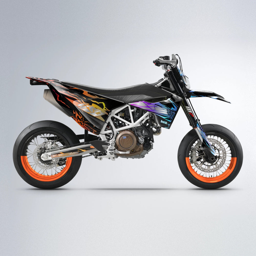 NEMESIS Husqvarna 701 supermoto graphics kit in Sunset Fade