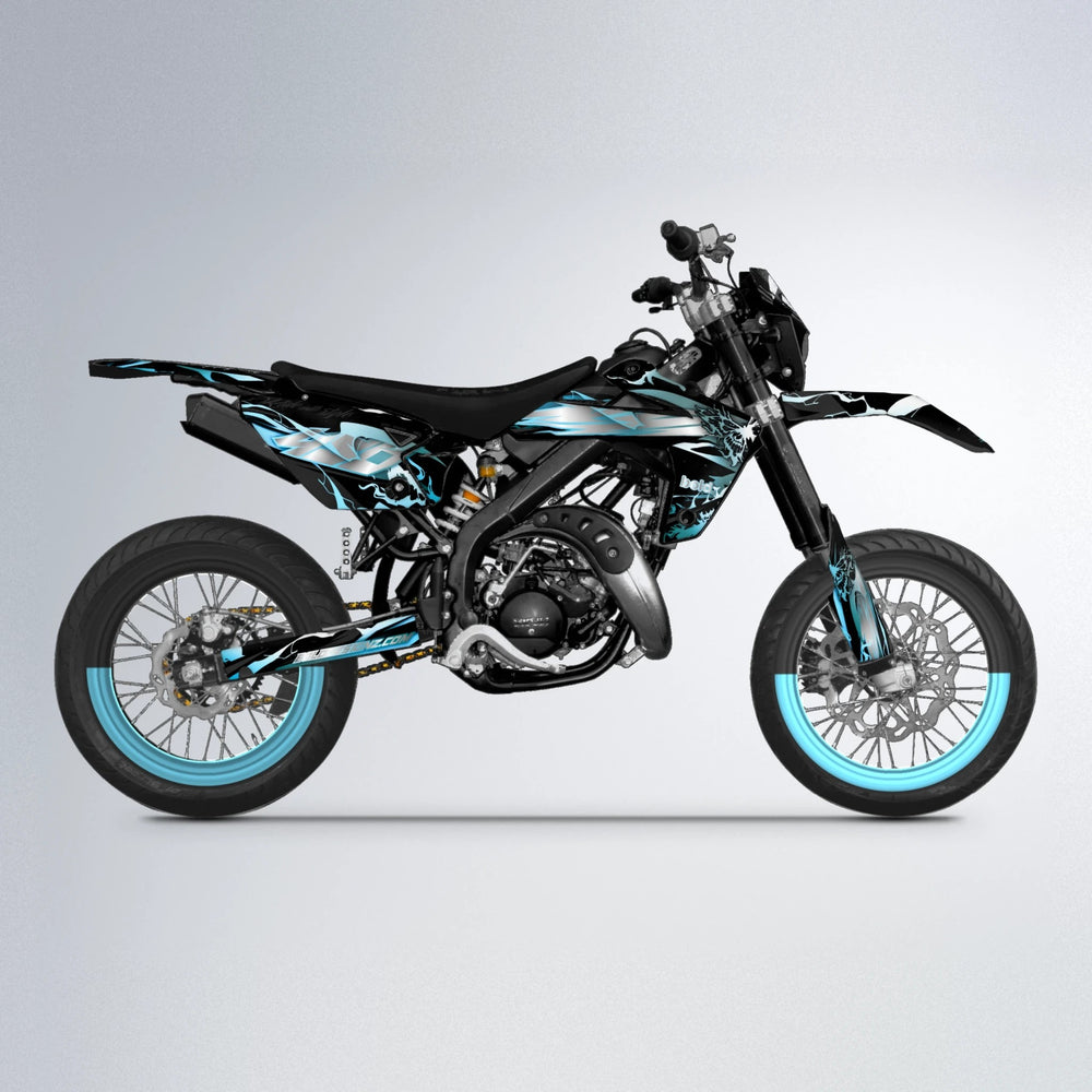 NEMESIS Rieju MRT supermoto graphics kit in Light Blue & White