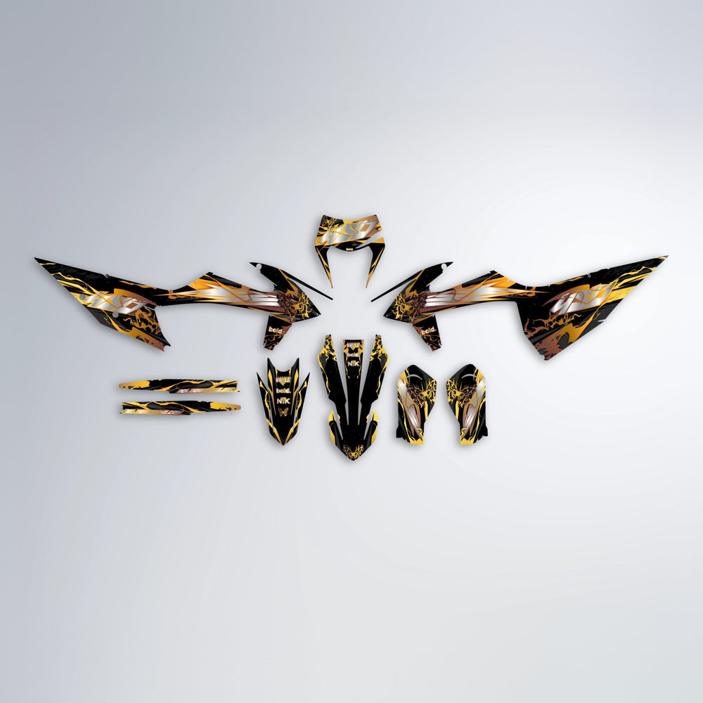 NEMESIS graphics kit parts layout in Gold Chrome