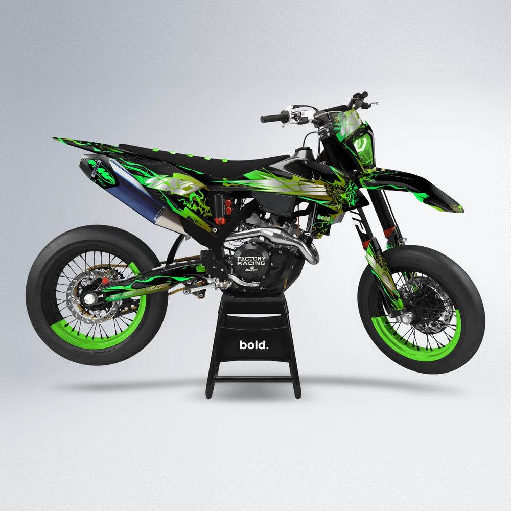NEMESIS supermoto graphics kit in Green