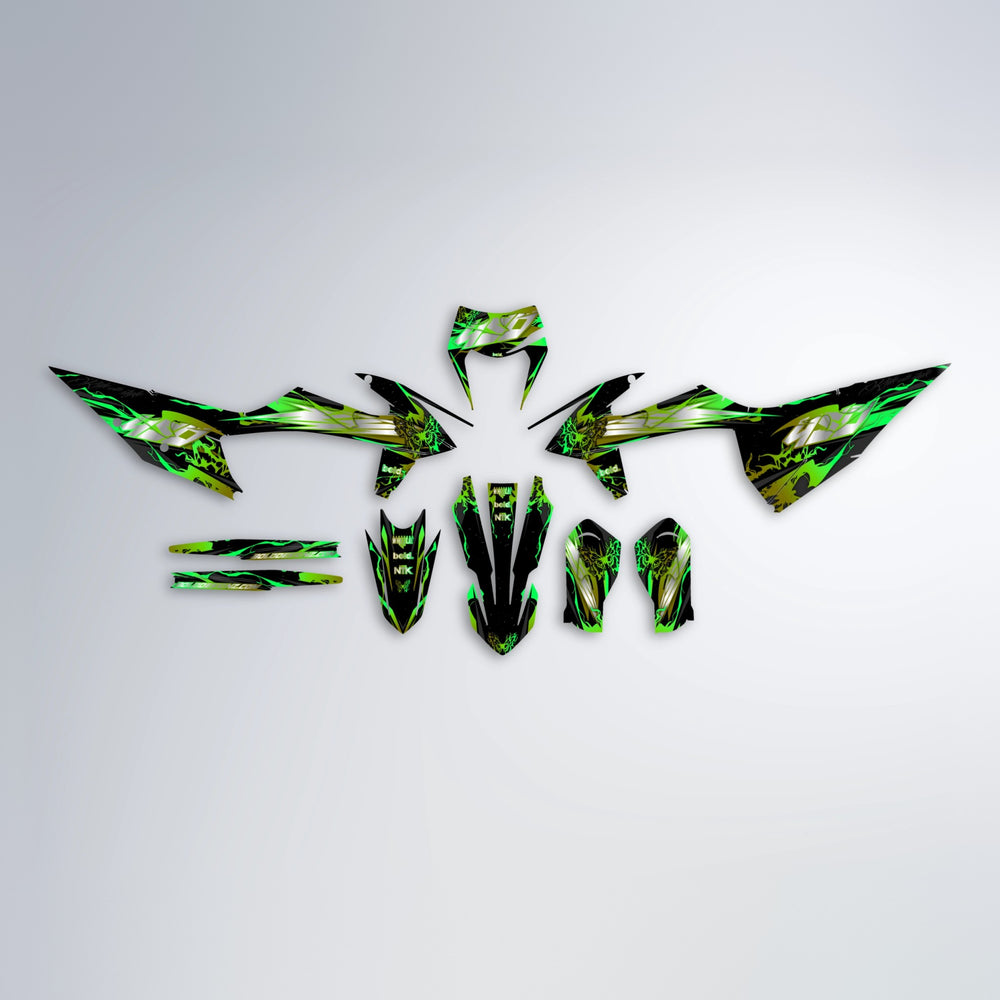 NEMESIS graphics kit parts layout in Green