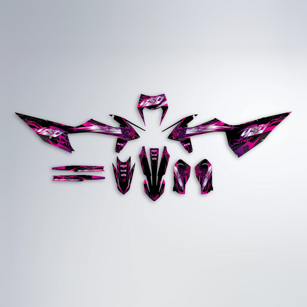 NEMESIS graphics kit parts layout in Pink