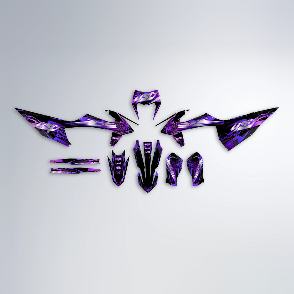 NEMESIS graphics kit parts layout in Purple Chrome