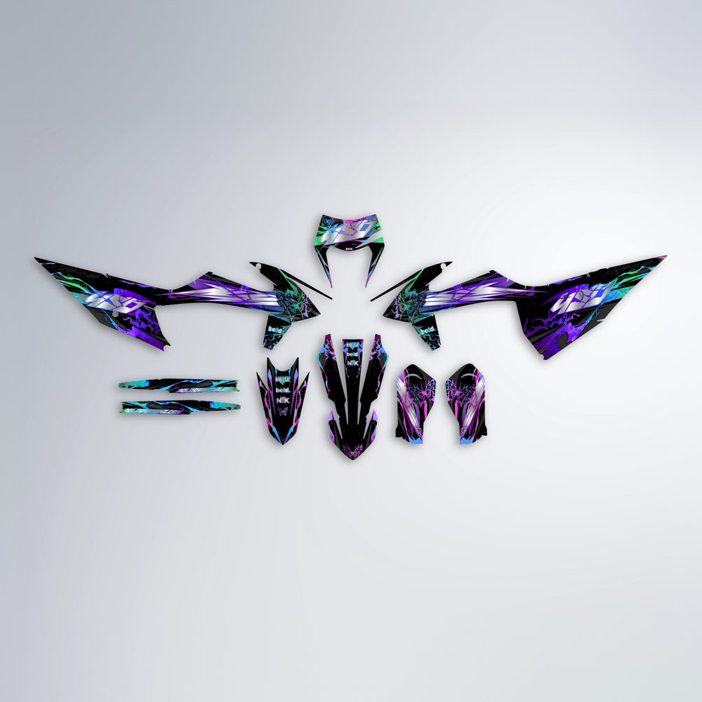 NEMESIS graphics kit parts layout in Purple Holo