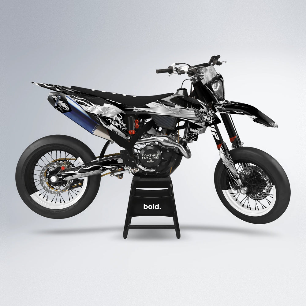 NEMESIS supermoto graphics kit in White