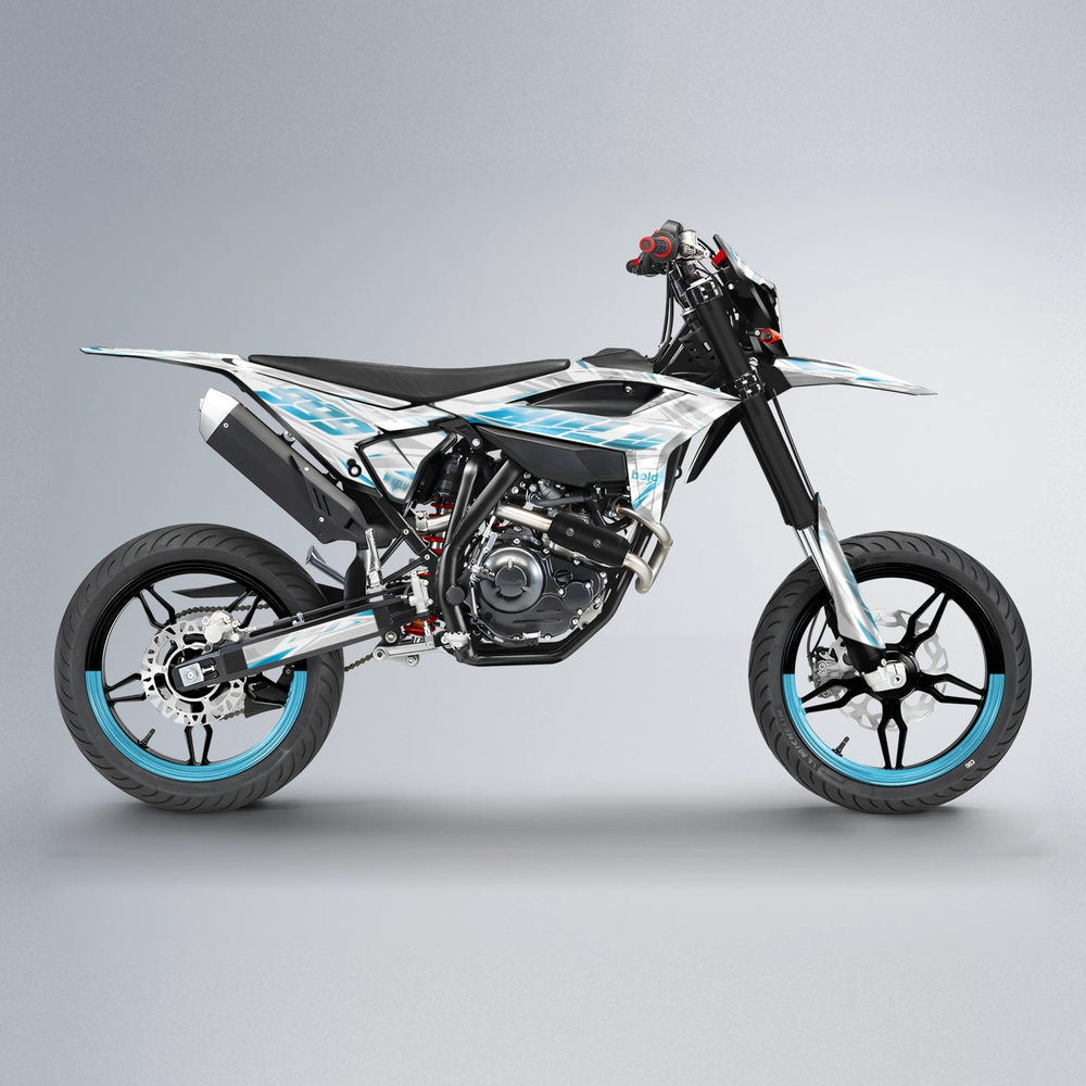 NEXUS Beta supermoto graphics kit in Light Blue & White