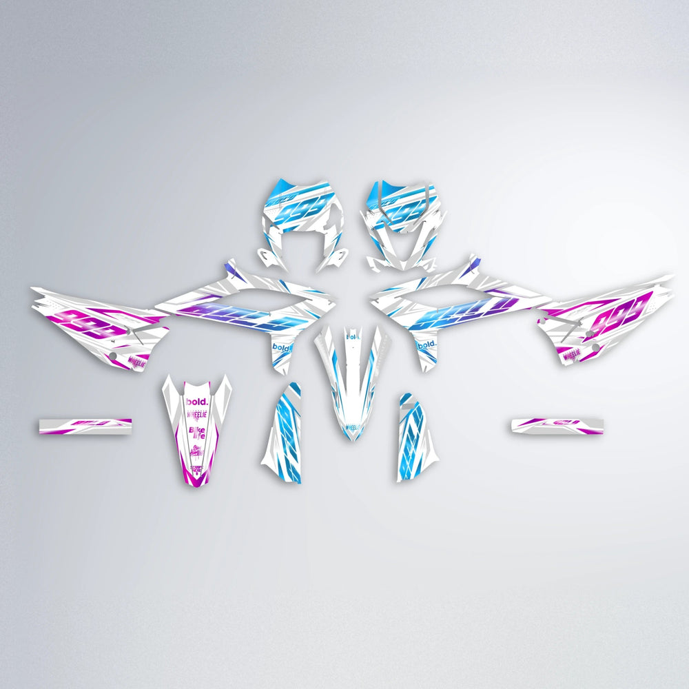 NEXUS Beta graphics kit parts layout in Pink & Light Blue