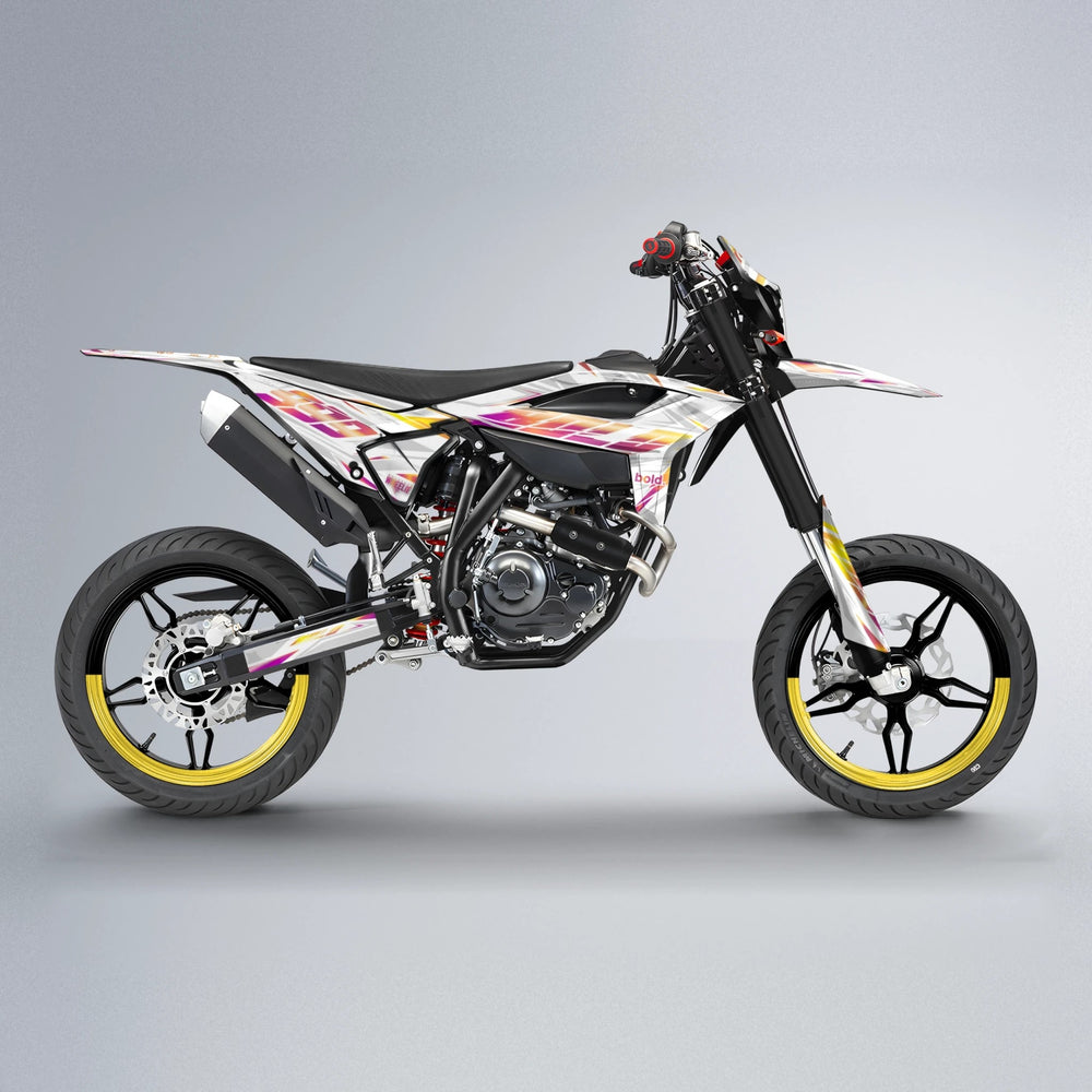 NEXUS Beta supermoto graphics kit in Pink & Yellow