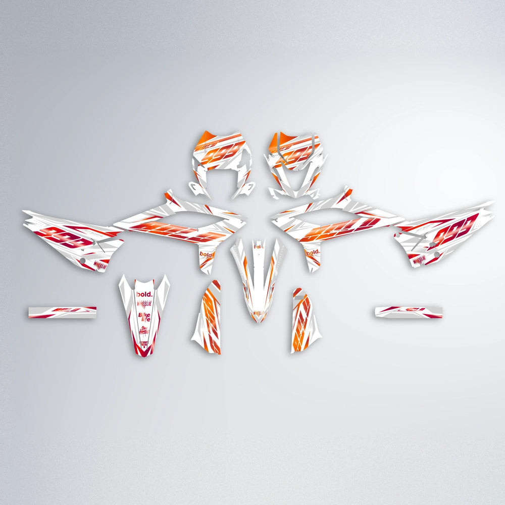 NEXUS Beta graphics kit parts layout in Red & Orange