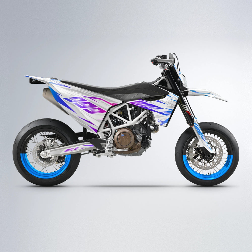 NEXUS Husqvarna 701 supermoto graphics kit in Blue Purple Fade