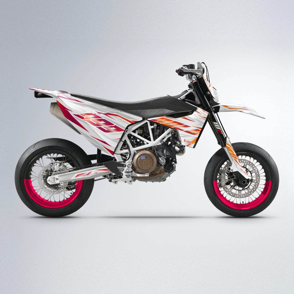 NEXUS Husqvarna 701 supermoto graphics kit in Red & Orange