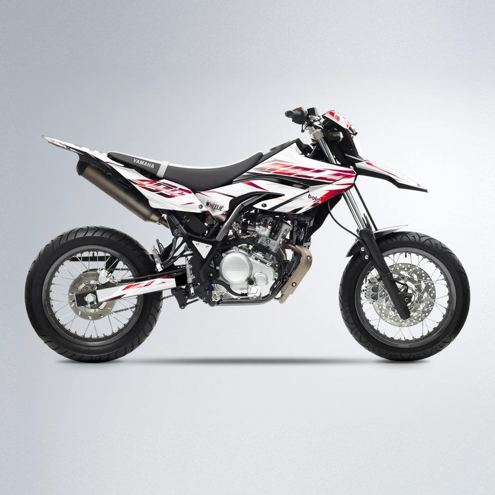 NEXUS Yamaha WR 125X supermoto graphics kit in Black & Red