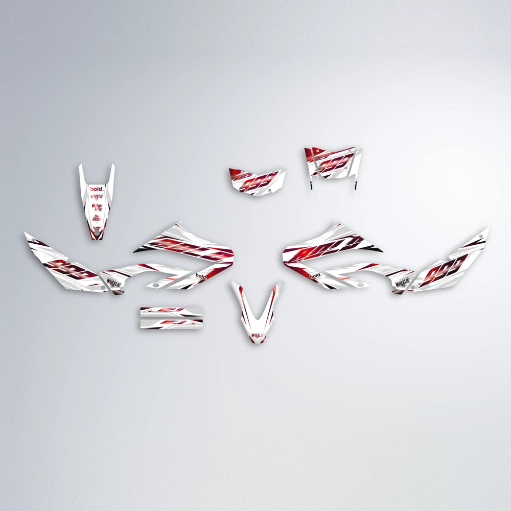 NEXUS Yamaha WR 125X graphics kit parts layout in Black & Red