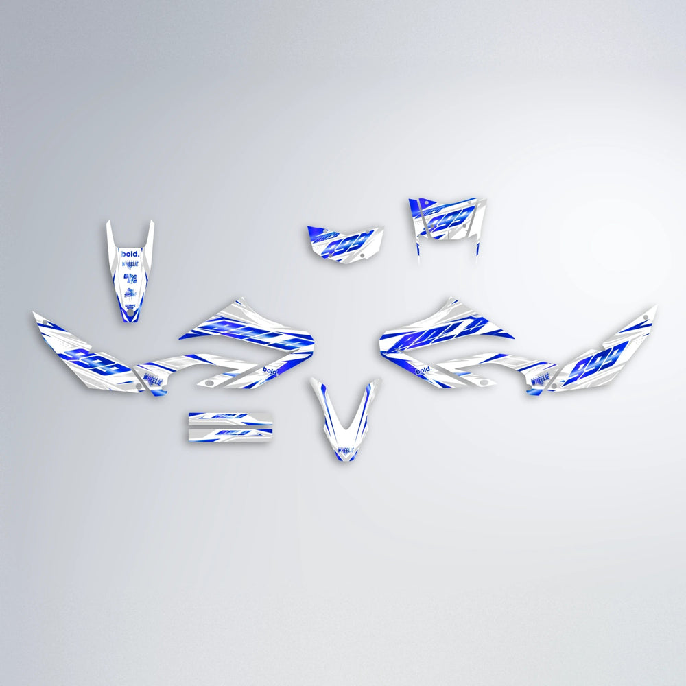 NEXUS Yamaha WR 125X graphics kit parts layout in Blue