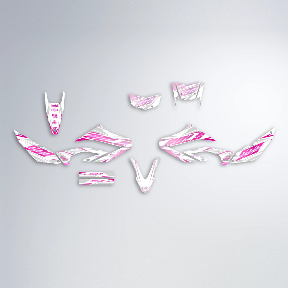 NEXUS Yamaha WR 125X graphics kit parts layout in Flamingo