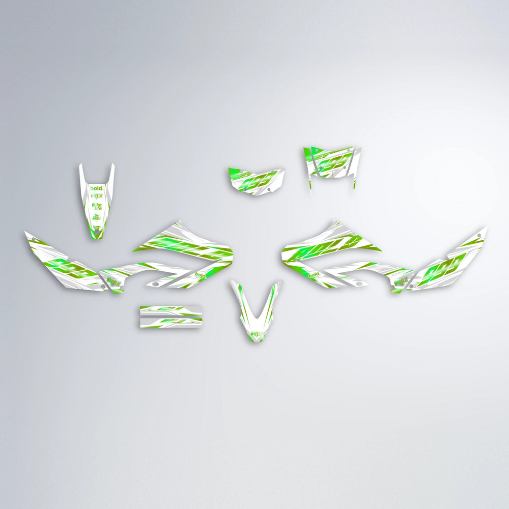 NEXUS Yamaha WR 125X graphics kit parts layout in Green